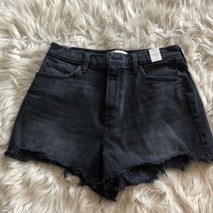 A&F ultra high rise black mom denim jean shorts